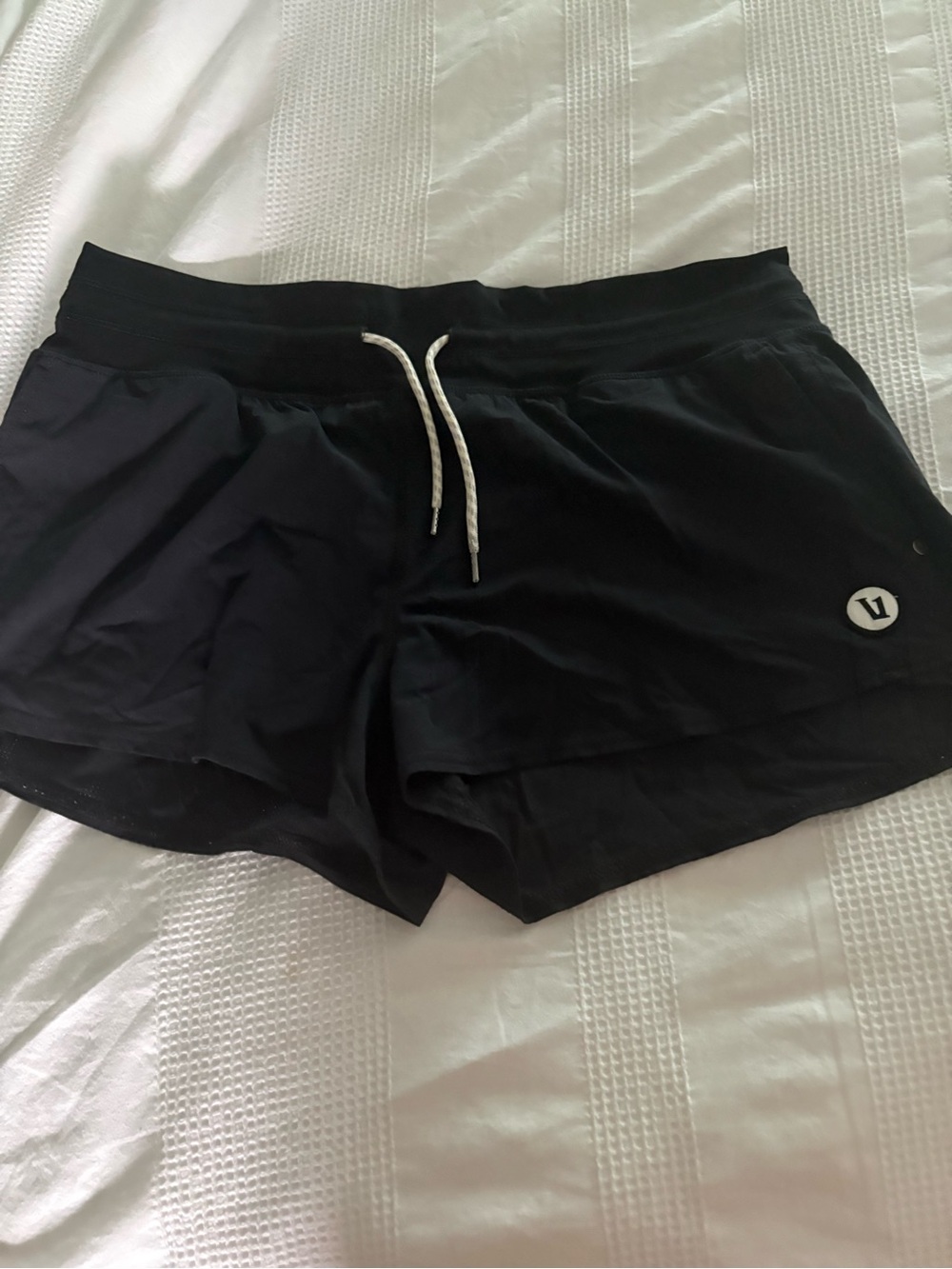 Vuori Women's Black Athletic Shorts with Drawstring